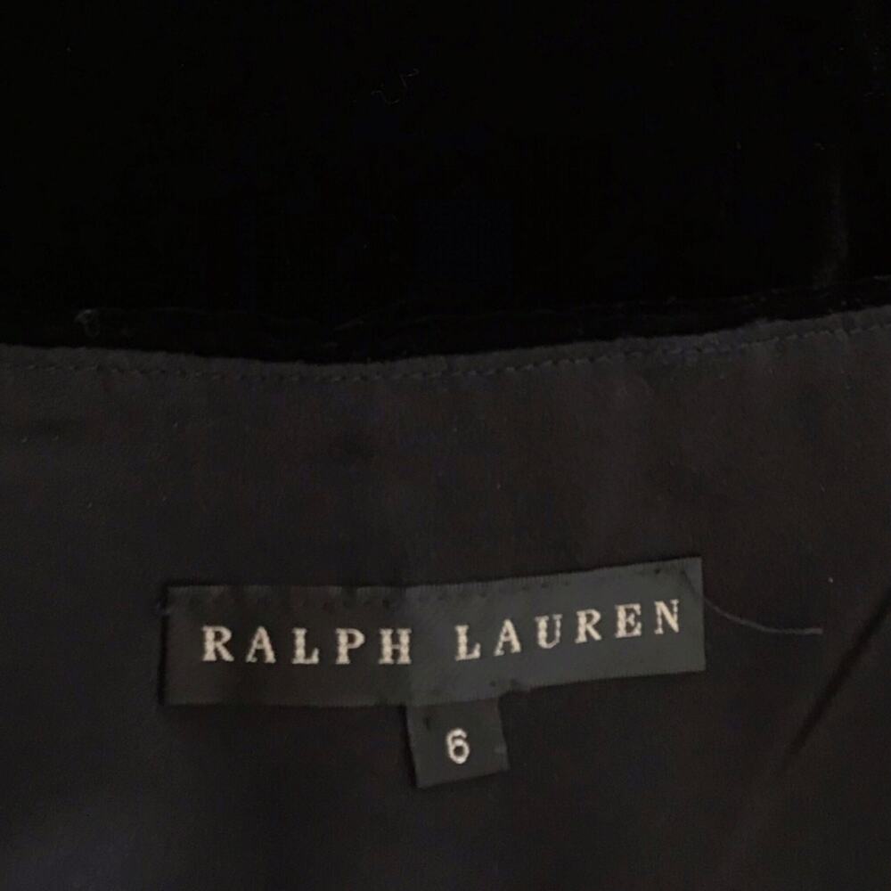 Ralph Lauren Black Velvet Maxi Gown Embellished Gold Applique Black Tag - Picture 6 of 6